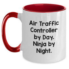 Air Traffic Controller Gifts from Friends for Graduation Celebrations - Air Traffic Controller By Day. Ninja By Night. Two Tone Coffee Mug - Main