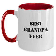 Funny Grandpa Gifts from Friends - Best Grandpa Ever Two Tone Coffee Mug, Birthday Unique Presents for Grandpa, Gifts for Grandpa, Grandpa Lover - Main