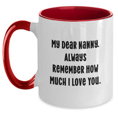 Funny Nanny Quotes Gifts from Men to Nanny, Two Tone Coffee Mug for Birthday, Always Remember How Much I Love You - Main