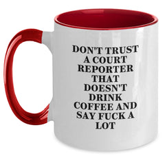 Funny Court Reporter Gifts, Unique Two Tone Coffee Mugs for Men, Women, or Friends, Christmas Unique Presents from Family, Coworkers, or Yourself - Main