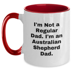 Australian Shepherd Dog Dad Funny Quote Two Tone Coffee Mug Gifts for Him from Family - Main