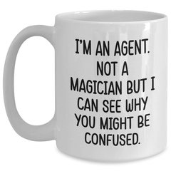 Agent Humor Graduation Gifts from Friends, Family, or Coworkers - White Coffee Mug for Agent's Special Day - 'I'm An Agent' - Main