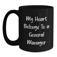 Funny General Manager Gifts from Friends and Family - My Heart Belongs To A General Manager Christmas Unique Mugs for Men - Main