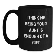 Funny Gift for Aunt from You, Unique Black Coffee Mug for Aunt, Christmas Morning - Main