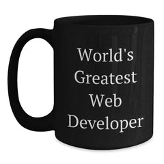 Funny World's Greatest Web Developer Black Coffee Mug Gifts from Men to Web Developer Friends Christmas Unique Gifts - Main