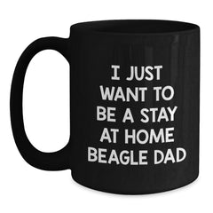 Funny Beagle Dog Lover Gifts from Dad, Beagle Dad's Graduation Unique Gifts for Him, Black Coffee Mug for Men - Main