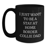 Funny Border Collie Dad Gifts for Men - 'I Just Want To Be A Stay At Home Border Collie Dad' Black Coffee Mug for Graduation Unique Gifts from Friends to Family - Main