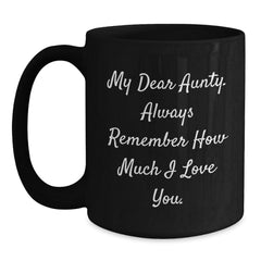 Funny Aunty Gift, My Dear Aunty. Always Remember How Much I Love You. Black Coffee Mug, Gifts from Men to Aunty on Birthday - Main