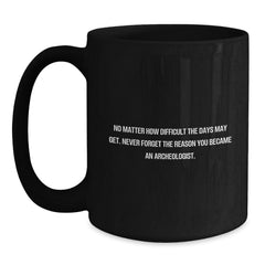 Funny Archeologist Christmas Unique Gifts from Friends to Family Members - Black Coffee Mug - Never Forget Your Reason - Inspirational Mug - Main