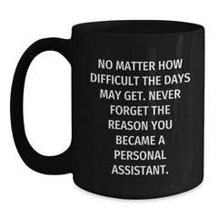 Funny Inspirational Gifts for Personal Assistant Men from Friends and Family Black Coffee Mug Christmas Unique - Main