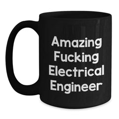 Funny Electrical Engineer Gifts from Friends for Birthday - Amazing 'Wow' Quote Black Coffee Mug - Main