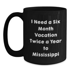 Mississippi Gifts - I Need A Six Month Vacation Twice A Year To Mississippi Funny Mugs, Birthday Unique Gifts for Men from Friends - Main