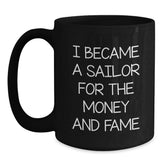 Sailor Gifts Funny Black Coffee Mugs for Men from Friends, Perfect Unique Graduation Gifts for Sailor Enthusiasts - Main