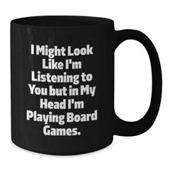 Funny Board Games Gifts for Board Game Lovers - Inspirational Coffee Mug from Friends, Black Coffee Mugs for Christmas Unique Gifts - Additional