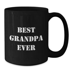 Funny Grandpa Black Coffee Mugs Gifts from Family for Best Grandpa Ever Birthday Unique Gifts, Perfect for Grandpa's Special Day - Additional