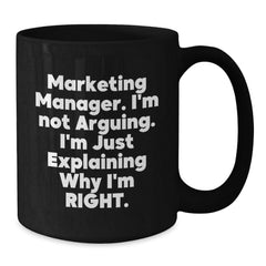 Funny Marketing Manager Gifts, Black Coffee Mugs with Inspirational Quote, Perfect for Christmas Unique Gifts from Family to Friends, Coworkers, or Men, Women - Marketing Manager Mug - Additional