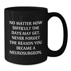 Funny Neurosurgeon Gifts for Men, Inspiring Black Coffee Mug, Christmas Unique Presents from Friends - Additional