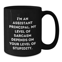 Funny Assistant Principal Gifts for Men Graduation Black Coffee Mug - Gifts from Family - Additional