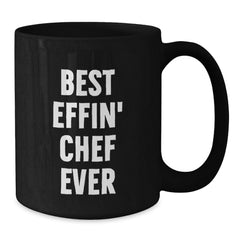 Funny Chef Gifts, Black Coffee Mug with 'Best Effin' Chef Ever' Quote, Perfect for Men Friends Family Christmas Unique Gifts - Additional