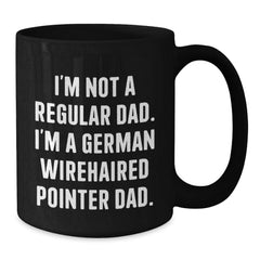 Funny German Wirehaired Pointer Dog Gifts for Dad Birthday Black Coffee Mug from Men, Unique Dad Jokes for German Wirehaired Pointer Dog Lovers - Additional