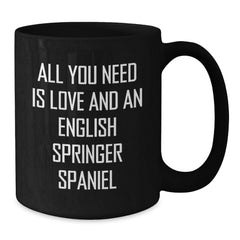 Funny English Springer Spaniel Dog Gifts for Men - Black Coffee Mug, Perfect Birthday Unique Gifts from Friends - Additional