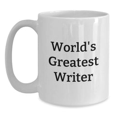 Funny Writer Gifts from Family and Friends - 'World's Greatest Writer' White Coffee Mug for Christmas Unique Gifts - Main