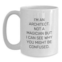 Funny Architect Gifts from Family Member or Friend - White Coffee Mug for Architect on Christmas Morning - Main