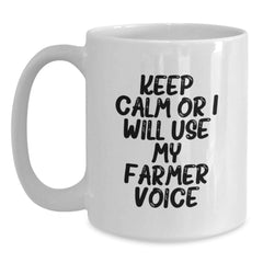 Funny Farmer White Coffee Mug Gifts from Friends to Farmer Men Christmas Unique Mugs - Main