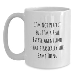 Funny Real Estate Agent Gifts from Friends, White Coffee Mugs for Real Estate Agent, Christmas Unique Presents for Men Women Family - Main