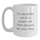 Senator Humor Funny White Coffee Mug Gifts from Men to Friends for Birthday Unique Presents - Main
