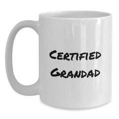 Funny Grandad Gifts, White Coffee Mug for Men, 'Certified Grandad' Quote, Perfect Graduation Unique Gifts from Family - Main