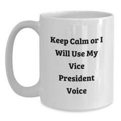 Funny Vice President White Coffee Mug Gifts from Coworkers to Vice President Friends - Main