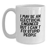 Electrical Engineer Gifts Funny Quote White Coffee Mug, Perfect for Women or Men Friends Family, Christmas Unique Present Ideas Electrical Engineer - Main