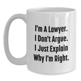 Funny Lawyer Coffee Mugs, White Coffee Mugs Lawyer Gifts from Friends Family, Christmas Unique Gifts for Lawyer Men Women - Main