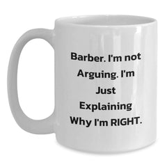 Funny Barber Coffee Mug Gifts from Friends for Barber Men at Christmas - Main