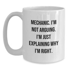 Funny Mechanic Gifts for Friends from Men, White Coffee Mugs with Mechanic Quotes, Christmas Unique Presents - Main