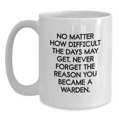 Warden White Coffee Mug - Inspirational Gifts for Christmas from Friends to Family - Main