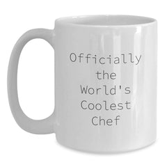 Funny Chef Gifts, Officially The World's Coolest Chef Quotes on White Coffee Mug - Gifts from Friends, Family, or Coworkers for Chef Graduation Unique Gifts - Main