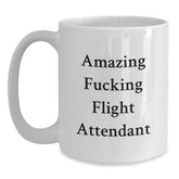 Funny Flight Attendant Gifts from Friends for Birthday, White Coffee Mug with Amazing Quote - Main