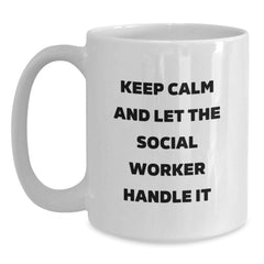 Funny Social Worker White Coffee Mug Gifts for Men and Women from Friends and Family this Christmas - Main