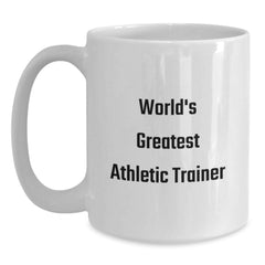 Funny Athletic Trainer Gifts - World's Greatest, Birthday Unique Gifts for Athletic Trainers, White Coffee Mug for Trainers - Main