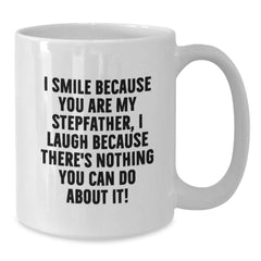 Funny Stepfather Gifts, White Coffee Mug with Quote, Gifts from Men to Stepfather, Unique Birthday Unique Gifts for Him - Additional