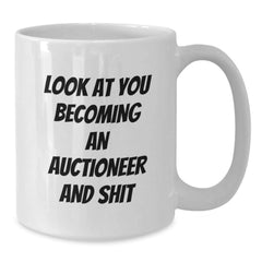 Funny Auctioneer Gifts, Unique White Coffee Mugs, Christmas Unique Gifts, Gifts from Men to Auctioneer Friends - Additional