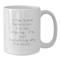 Funny Crime Scene Technician Gifts from Friends for Men and Women - White Coffee Mug - Additional