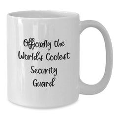 Funny Security Guard Gifts for Men, Women, or Friends - White Coffee Mug with 'Officially The World's Coolest Security Guard' Quote - Gifts from Family, Coworkers, or Friends - Perfect for Graduation - Additional
