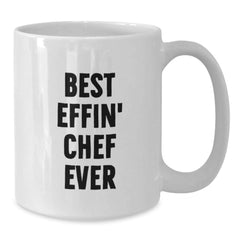 Funny Chef White Coffee Mug, Best Effin' Chef Ever Quote, Gifts for Men, Women, Family, Friends, Coworkers, Unique Christmas Unique Gifts from Men, Women, Friends, Coworkers, Family - Additional
