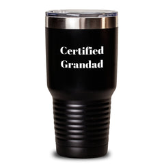 Funny Grandad Gifts from Family - 'Certified Grandad' Quote Tumbler for Men, Perfect for Graduation Unique Gifts - Main
