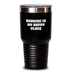 Funny Running Motivation Gifts for Women from Friends - 'Running Is My Happy Place' Christmas Unique Tumblers - Main