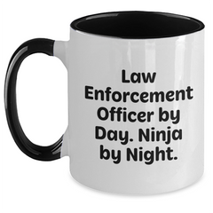 Law Enforcement Officer Gifts Funny Mugs Two Tone Coffee Mug for Graduation from Friends - Main