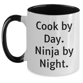 Cook By Day Funny Two Tone Coffee Mugs Gifts from Family to Cook for Graduation - Main